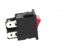 Switch rocker snap-in on/off rectangular red DPST 4A/250V IP40